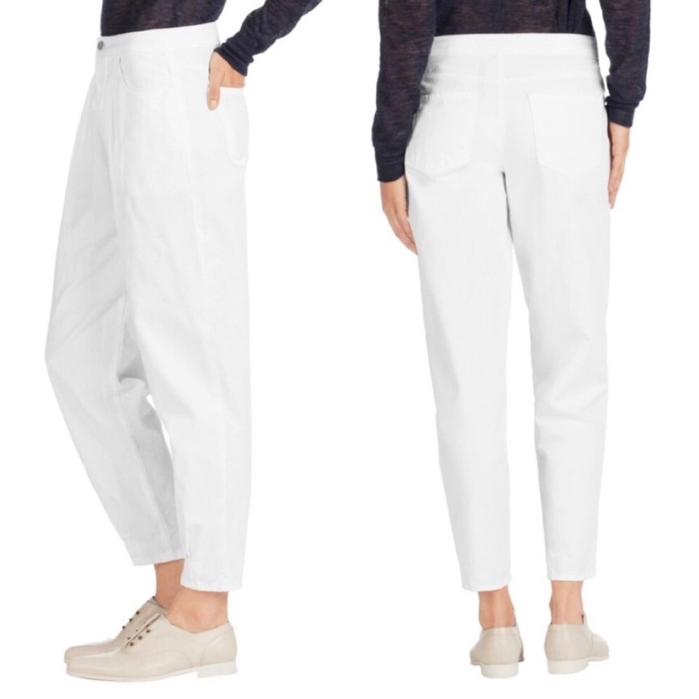 J Brand White Le Baggie Relaxed Fit Pants 762